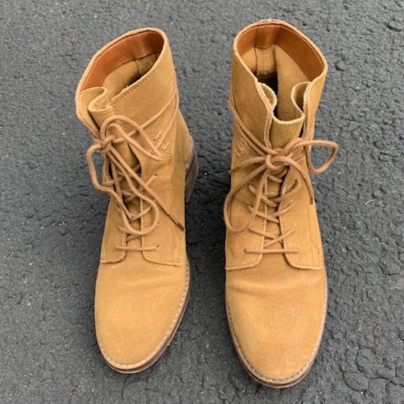 Steve Madden Rosaly Round Toe Suede Ankle Boot Tan C361 - Picture 9 of 16